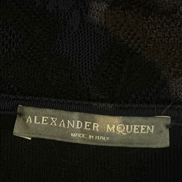 Alexander McQueen Bicolor Spine Lace Jacquard Knit Crop - Picture 7 of 10